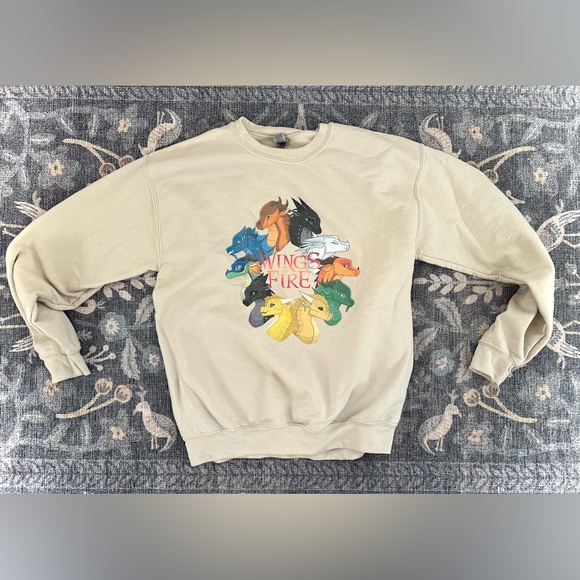 Wings Of Fire Characters Wings Of Fire Merch Tan crew neck sweatshirt - Picture 1 of 6